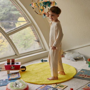 [체리앤해리] 솔라 원형 러그 극세사 사계절 포인트 아이 놀이 방 러그 100cm